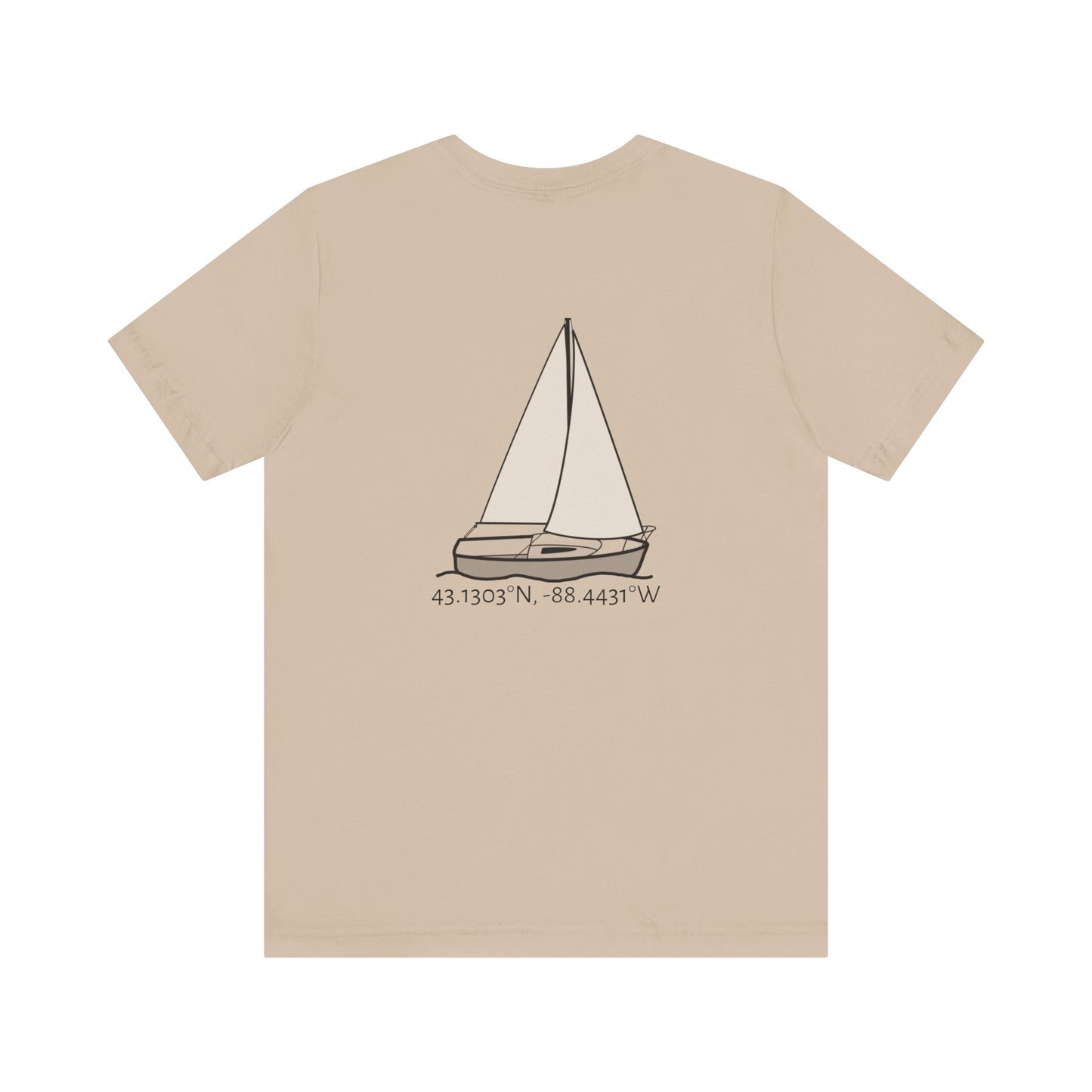 Sailboat Comfort Compass rose patch Unisex Lightweight Short Sleeve Tee