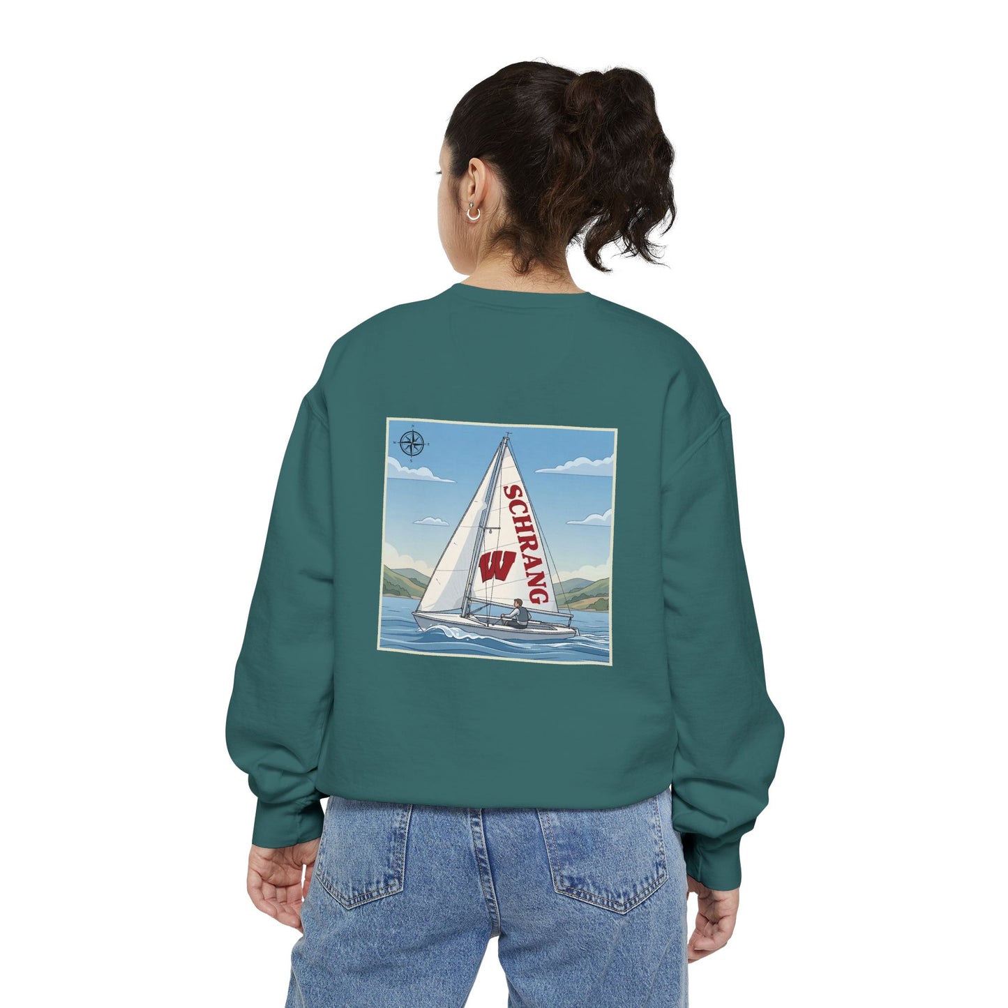 Custom Graphic Sailing - Comfort Colors Crewneck