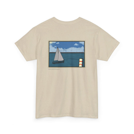 Sailboat on The Lake No Backdrop, Choose your lake mockup Unisex Heavy Cotton Tee
