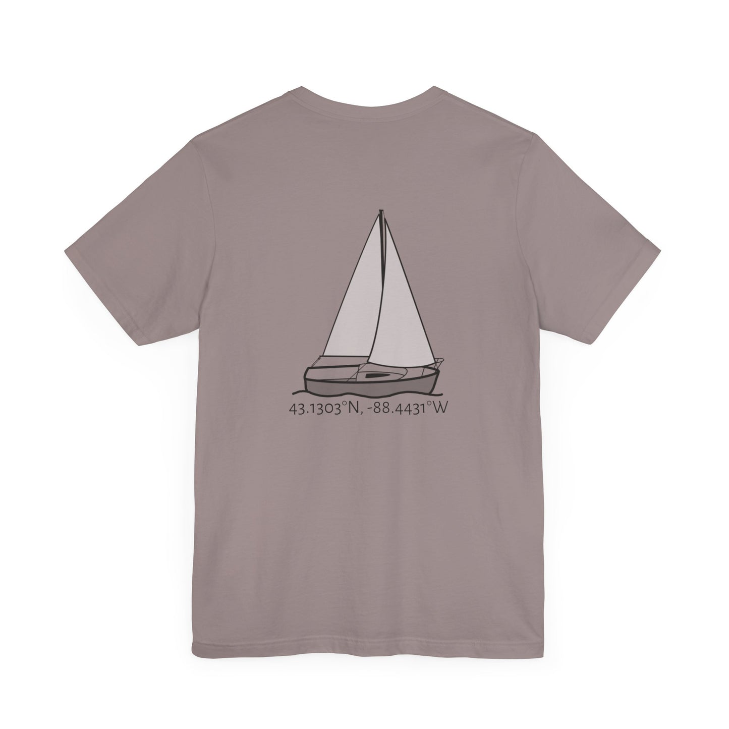 Sailboat Comfort Compass rose patch Unisex Lightweight Short Sleeve Tee