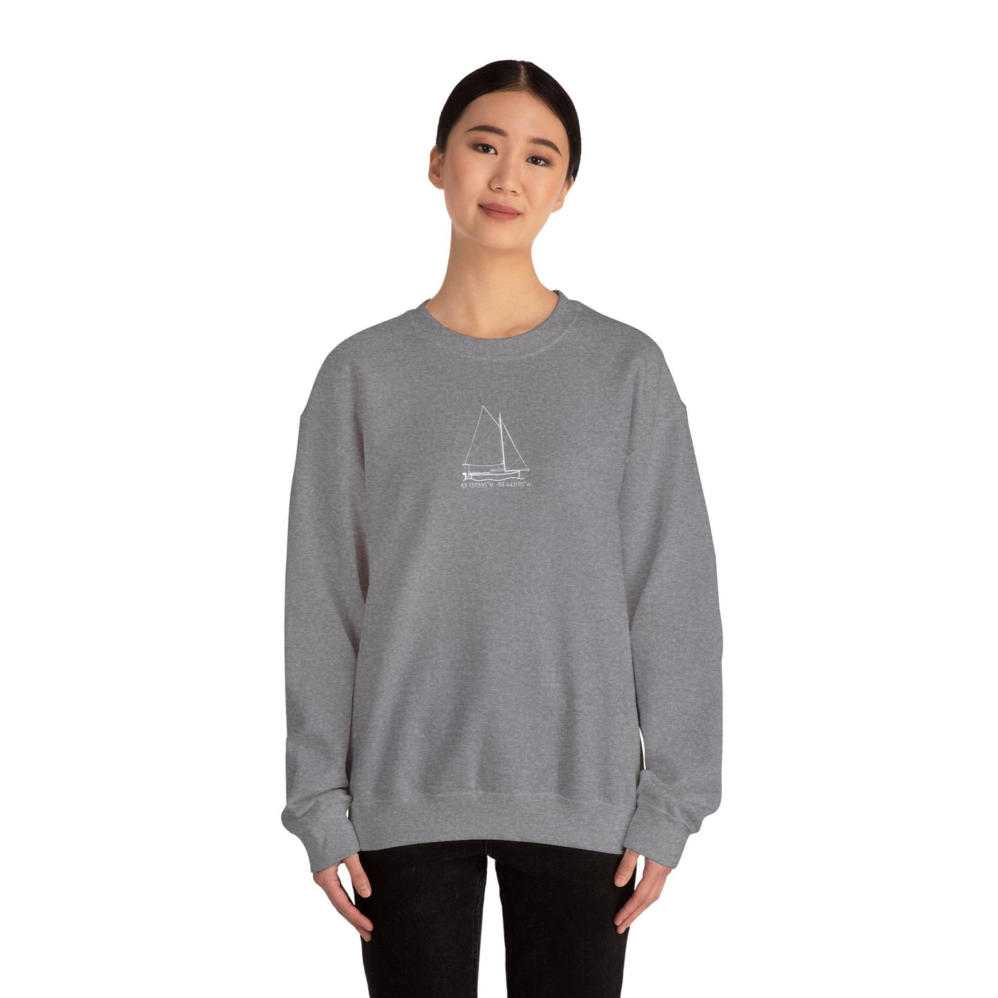 Sailboat With Motor Unisex Heavy Blend™ Crewneck Sweatshirt