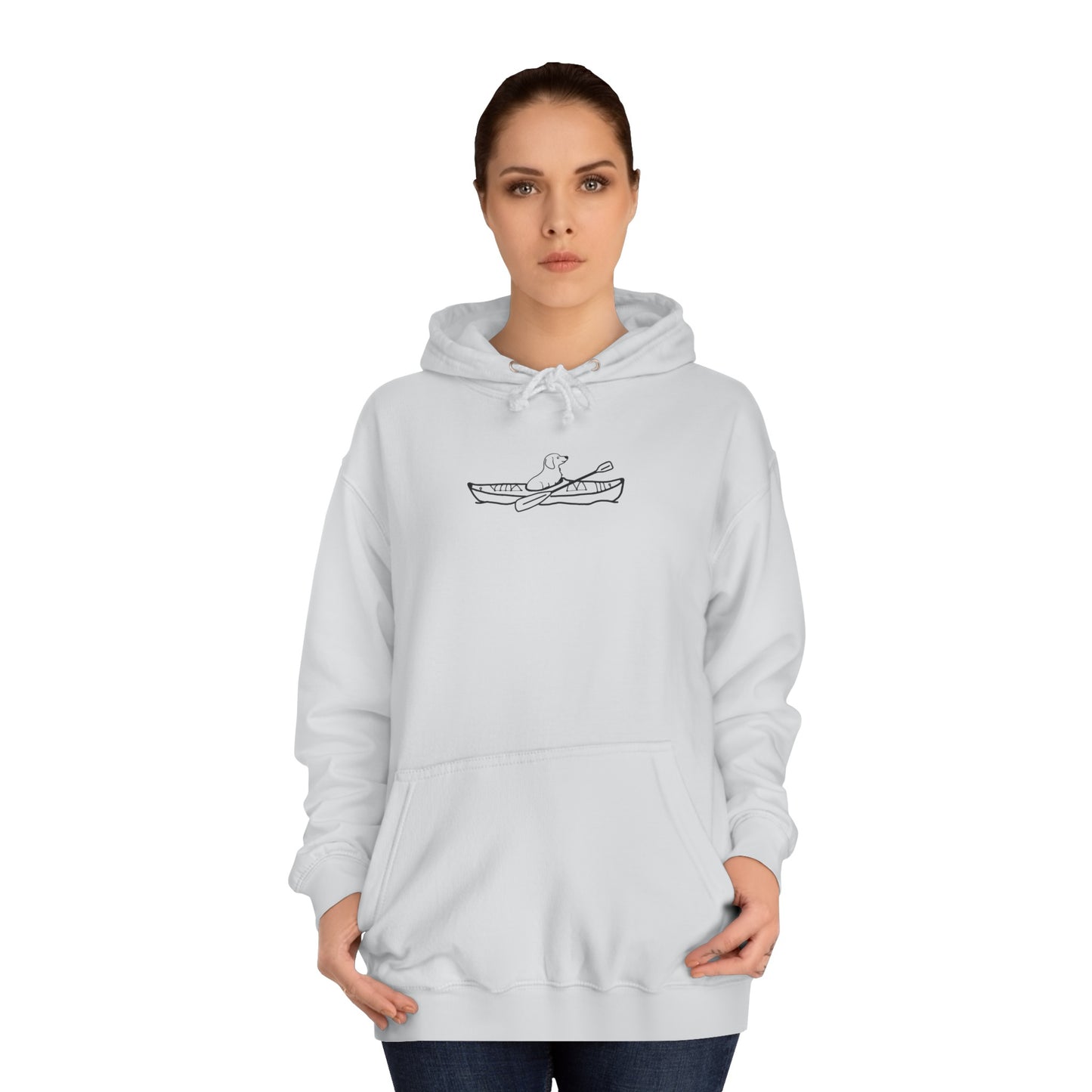 Kayak Dog -Dachshund Plain - Unisex Medium Weight Hoodie