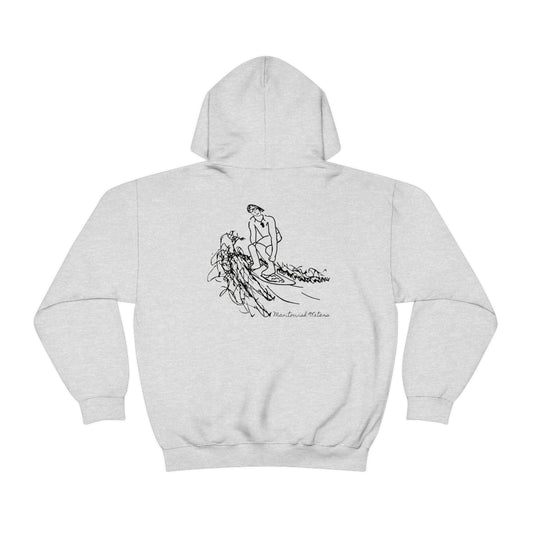 Manitowish Waters Surfing Sketch - Unisex Heavy Blend Hooded Sweatshirt