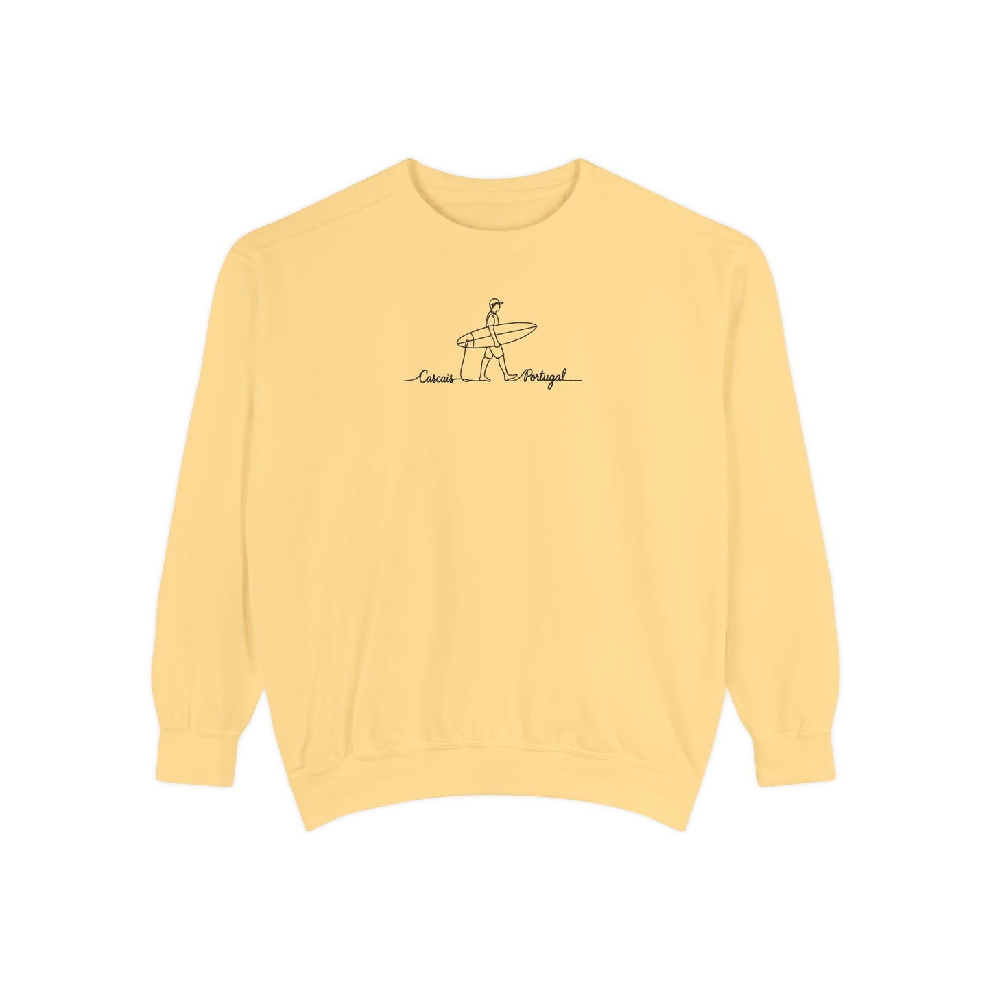 Surfing One Line Design Crewneck Sweatshirt - Comfort Colors