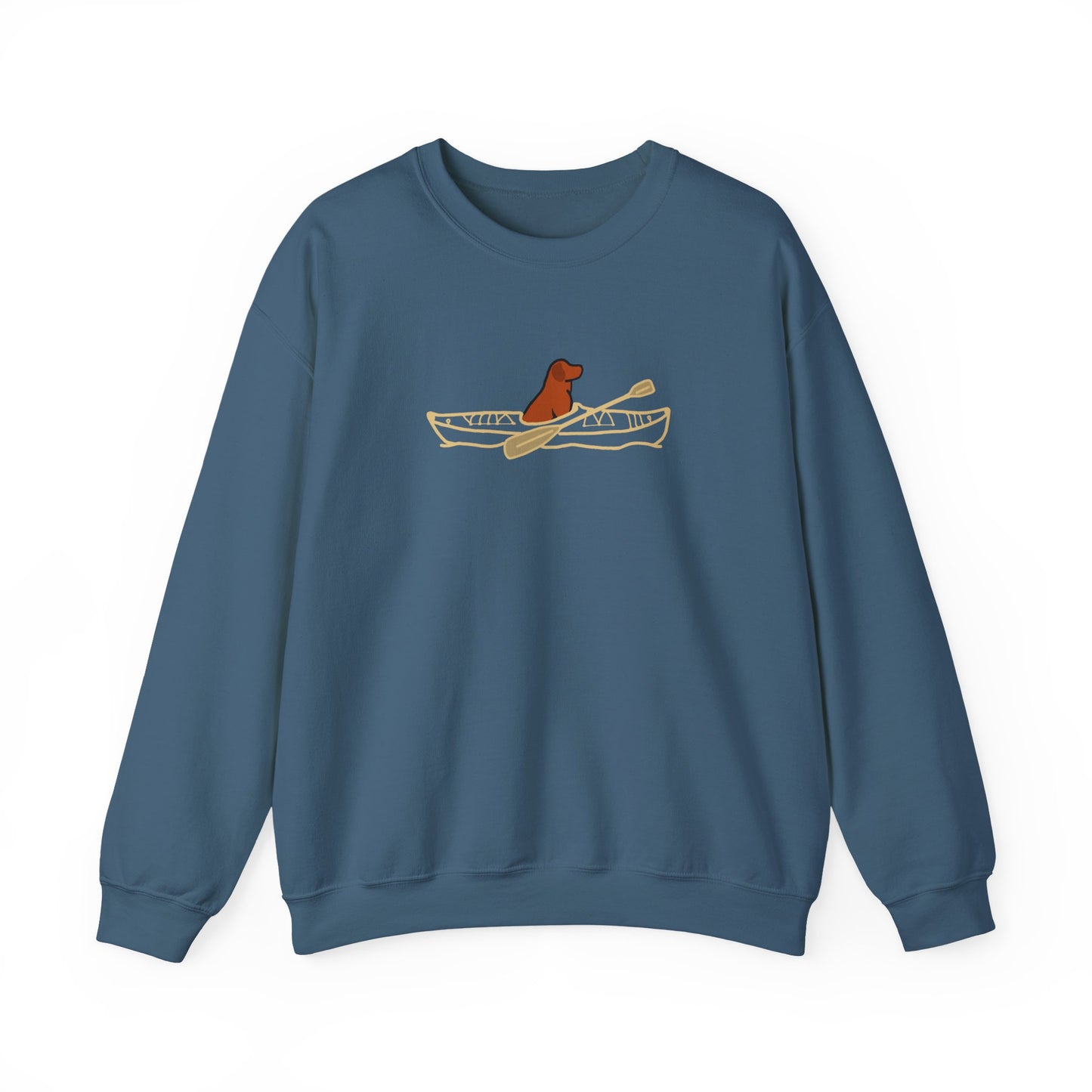 'Lucy the Lab' Kayak Dog Unisex Heavy Blend Crewneck Sweatshirt - Pewaukee Lake