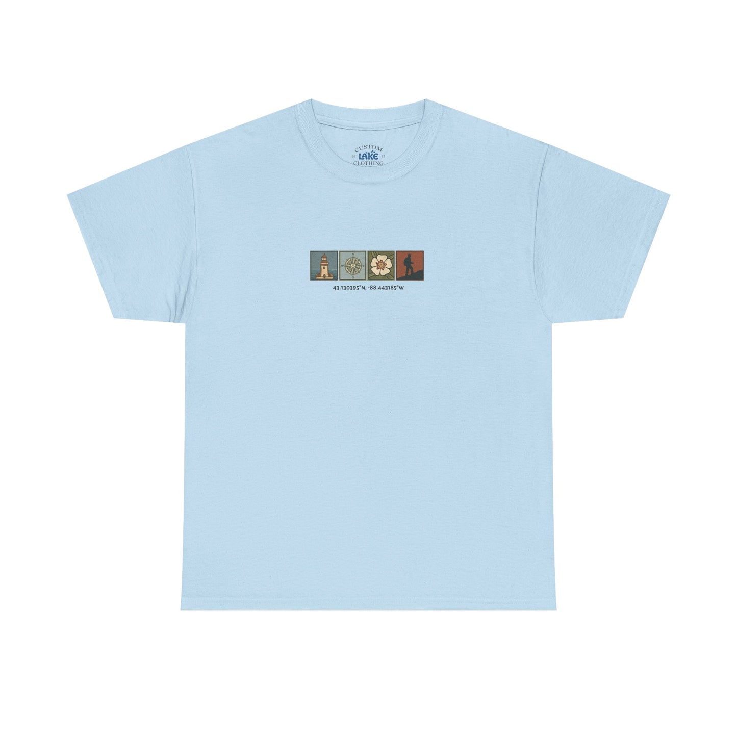 Cabo do Roca with coordinates - 4 panel front - Unisex Heavy Cotton Tee