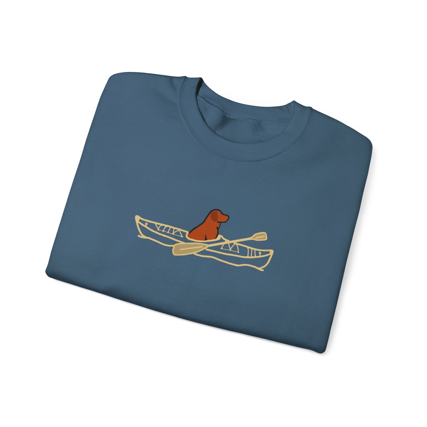 'Lucy the Lab' Kayak Dog Unisex Heavy Blend Crewneck Sweatshirt - Pewaukee Lake