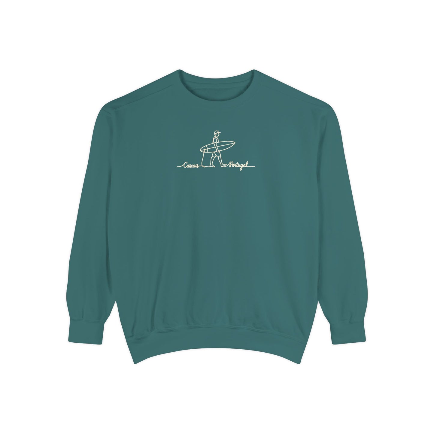 Surfing One Line Design Crewneck Sweatshirt - Comfort Colors