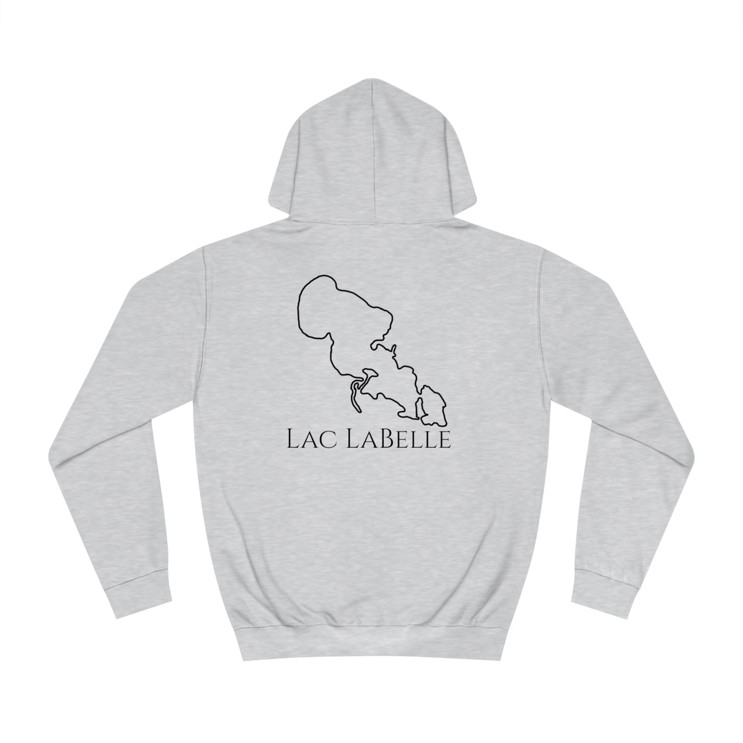 Row Boat Dog Fishing Patch - Lac LaBelle Unisex Hoodie Medium Weight
