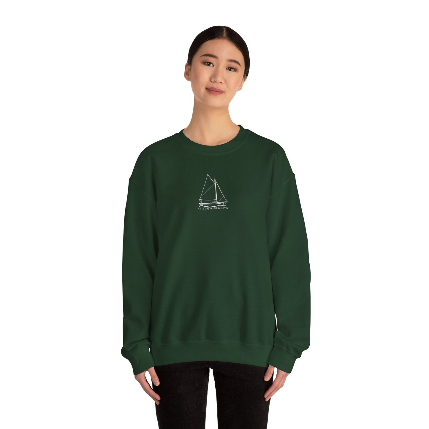 Sailboat With Motor Unisex Heavy Blend™ Crewneck Sweatshirt