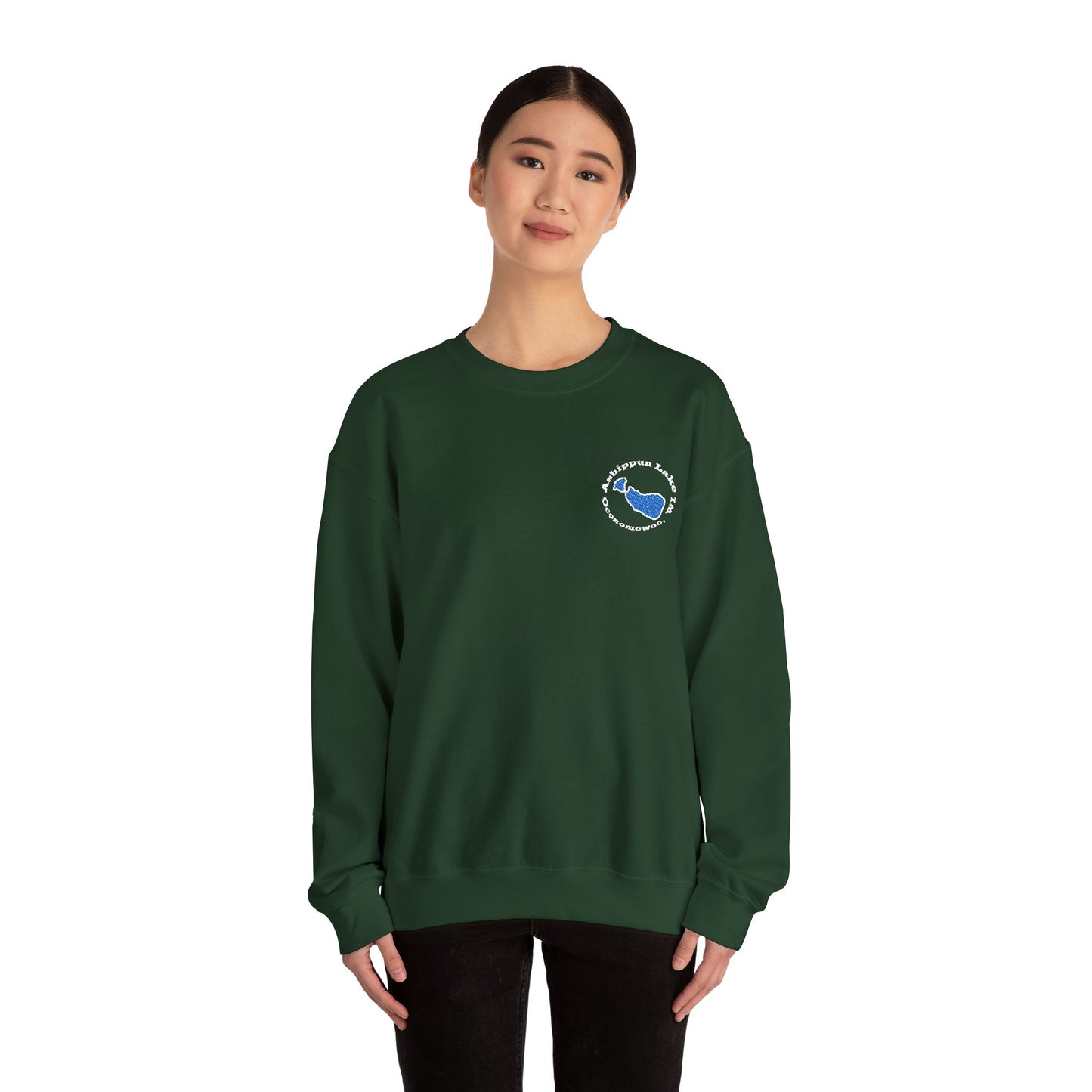 Ashippun Lake Embroidered Crewneck