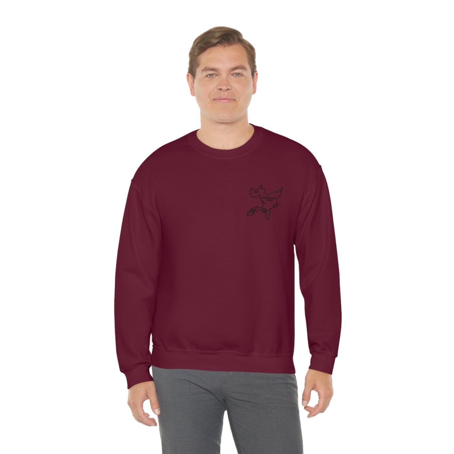 Okauchee Lake, Plain back Unisex Heavy Blend™ Crewneck Sweatshirt