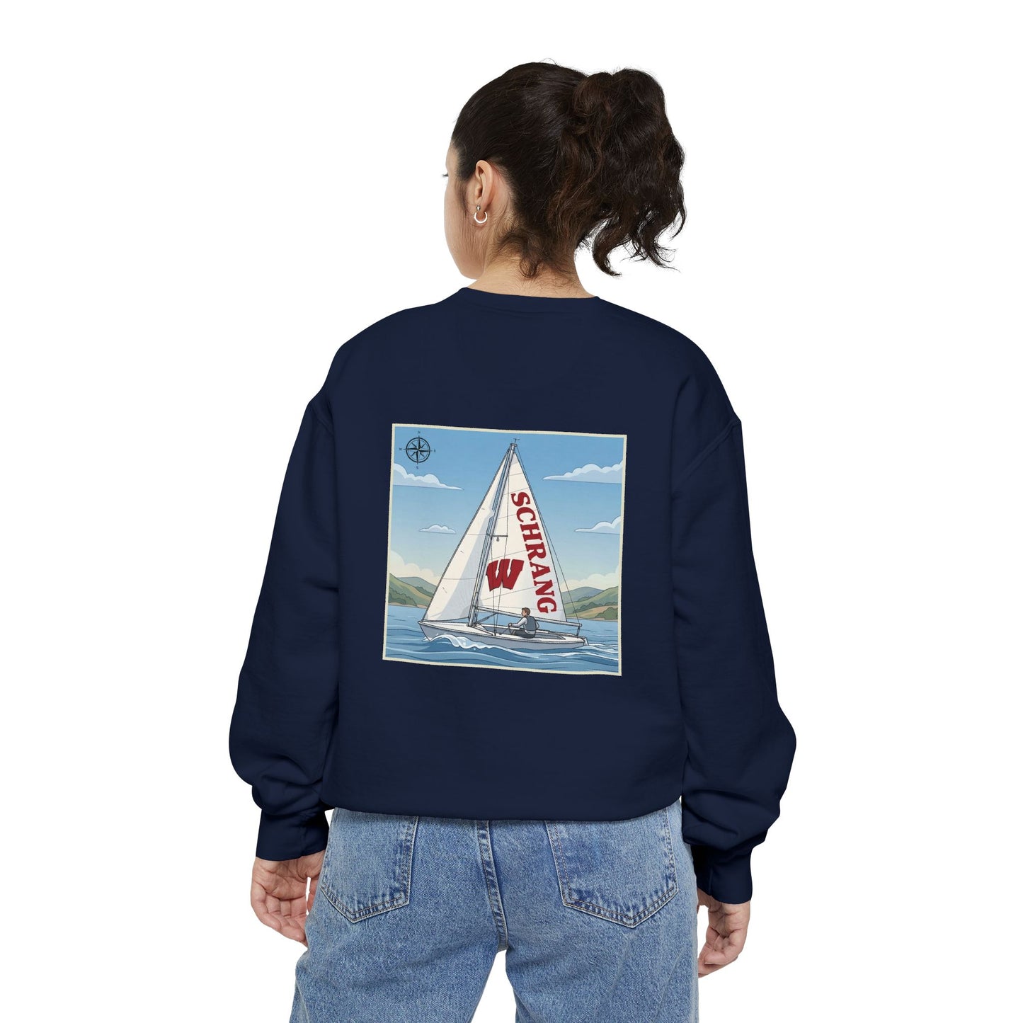 Custom Graphic Sailing - Comfort Colors Crewneck