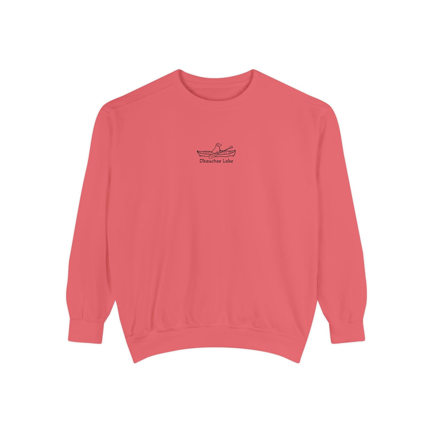 Kayak Dog Lab Embroidered Crewneck Sweatshirt - Comfort Colors