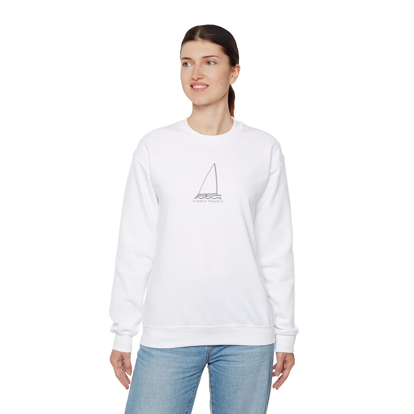 Sailboat Finn Model Type Unisex Heavy Blend™ Crewneck Sweatshirt