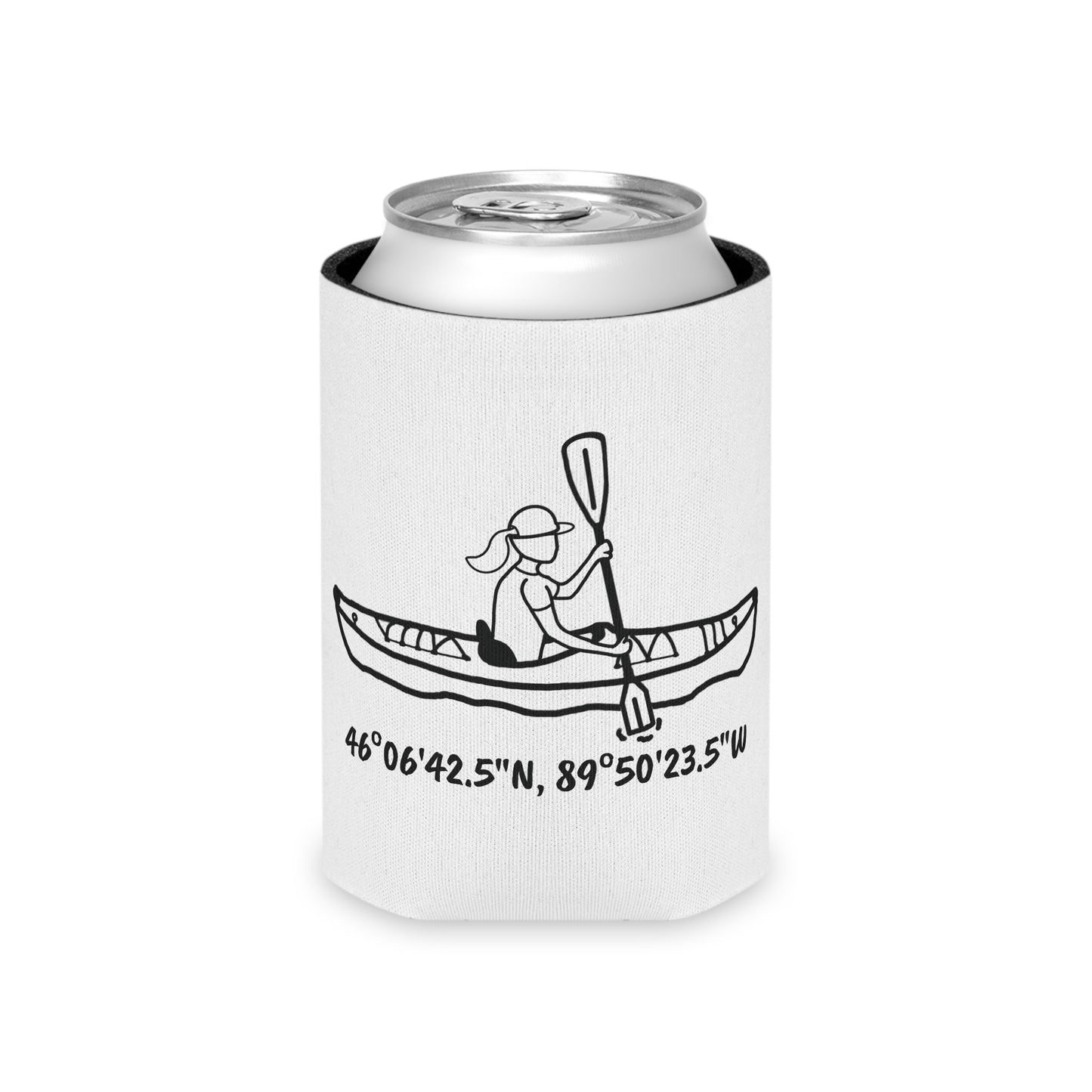 Kayak Girl Can Koozie - Manitowish Waters