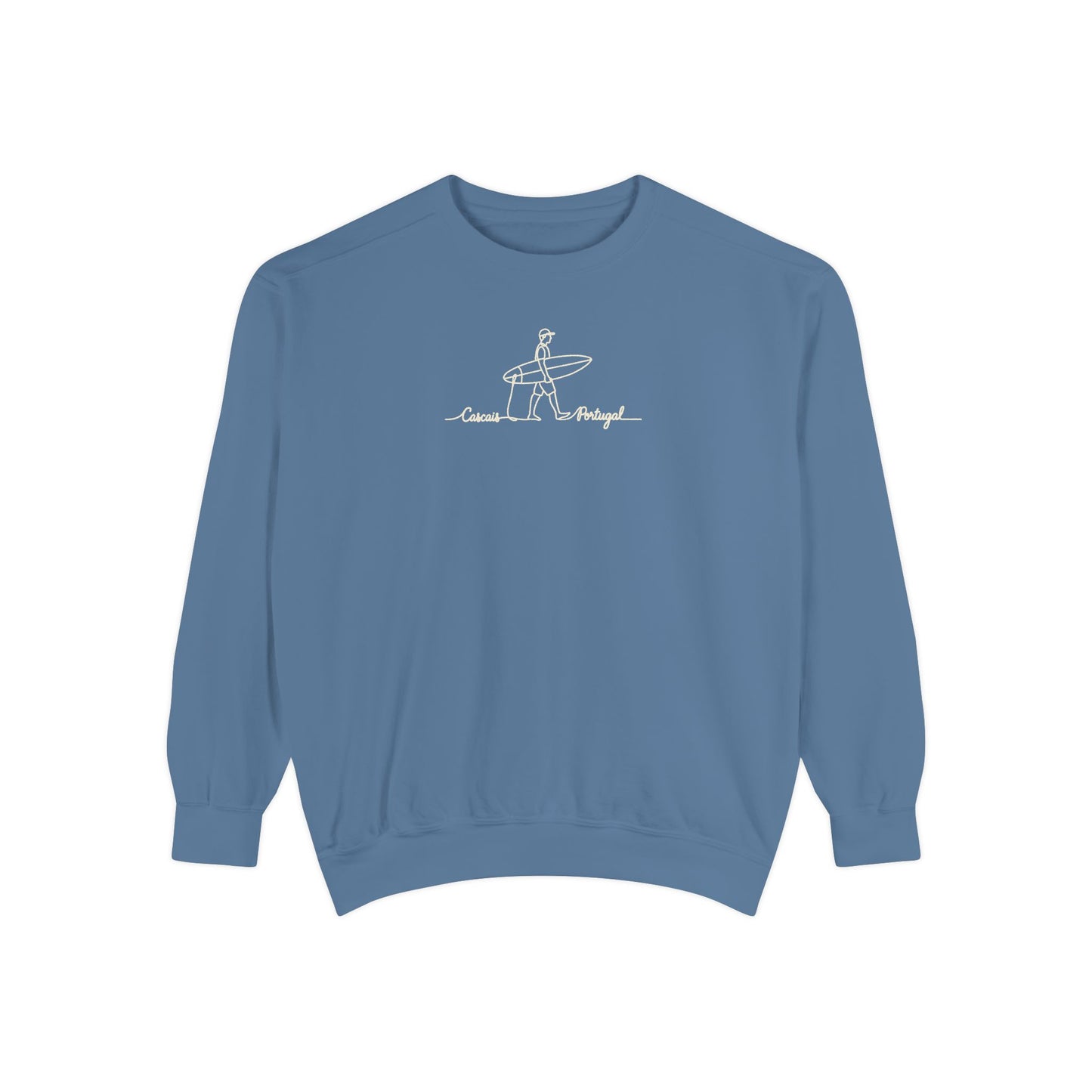 Surfing One Line Design Crewneck Sweatshirt - Comfort Colors
