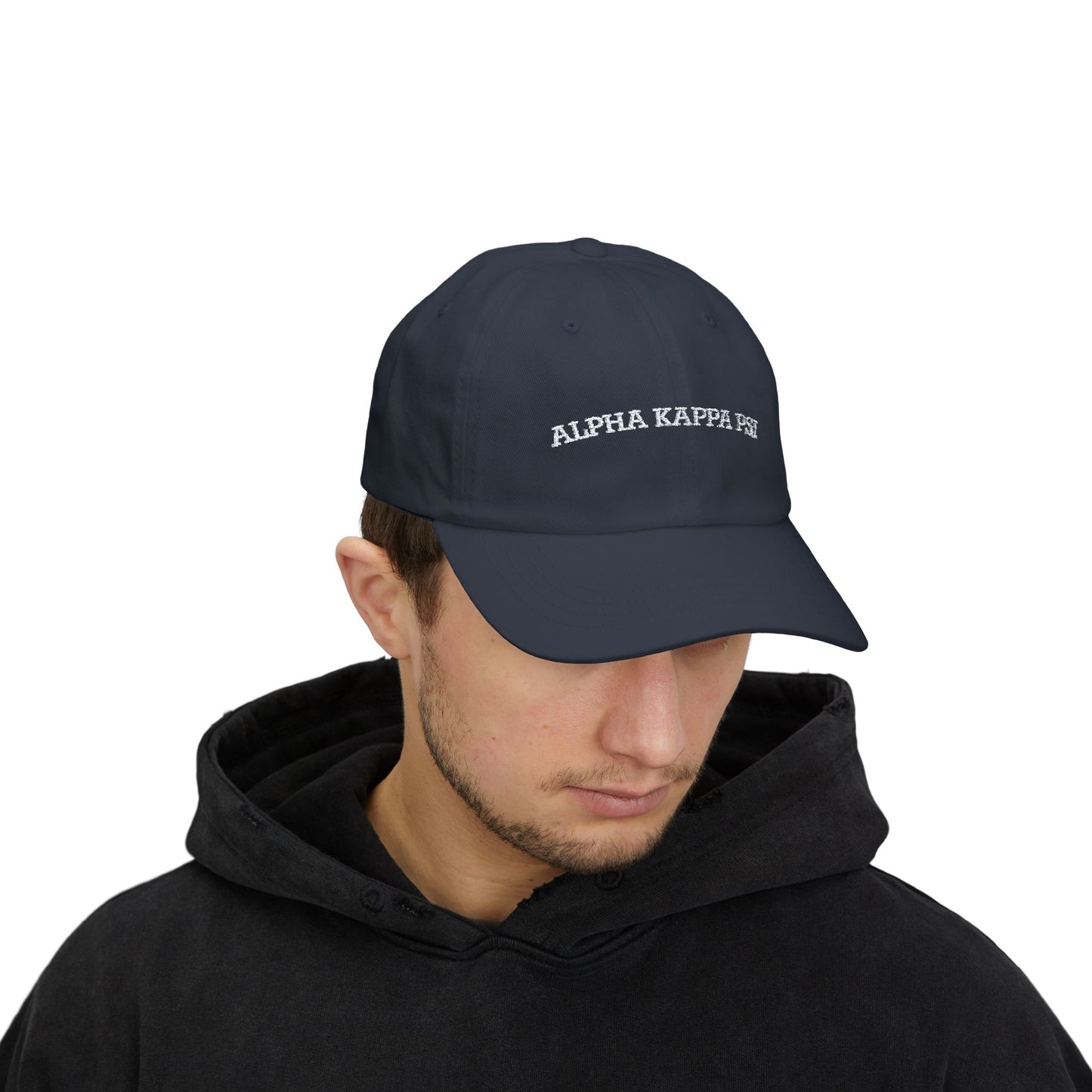 AKPsi Embroidered Classic Dad Cap (Navy)