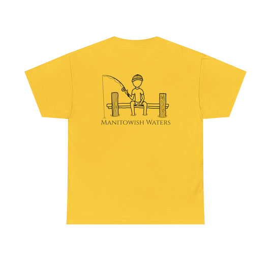 Manitowish Waters Fishing Off Dock - Unisex Heavyweight Short Sleeve Tee