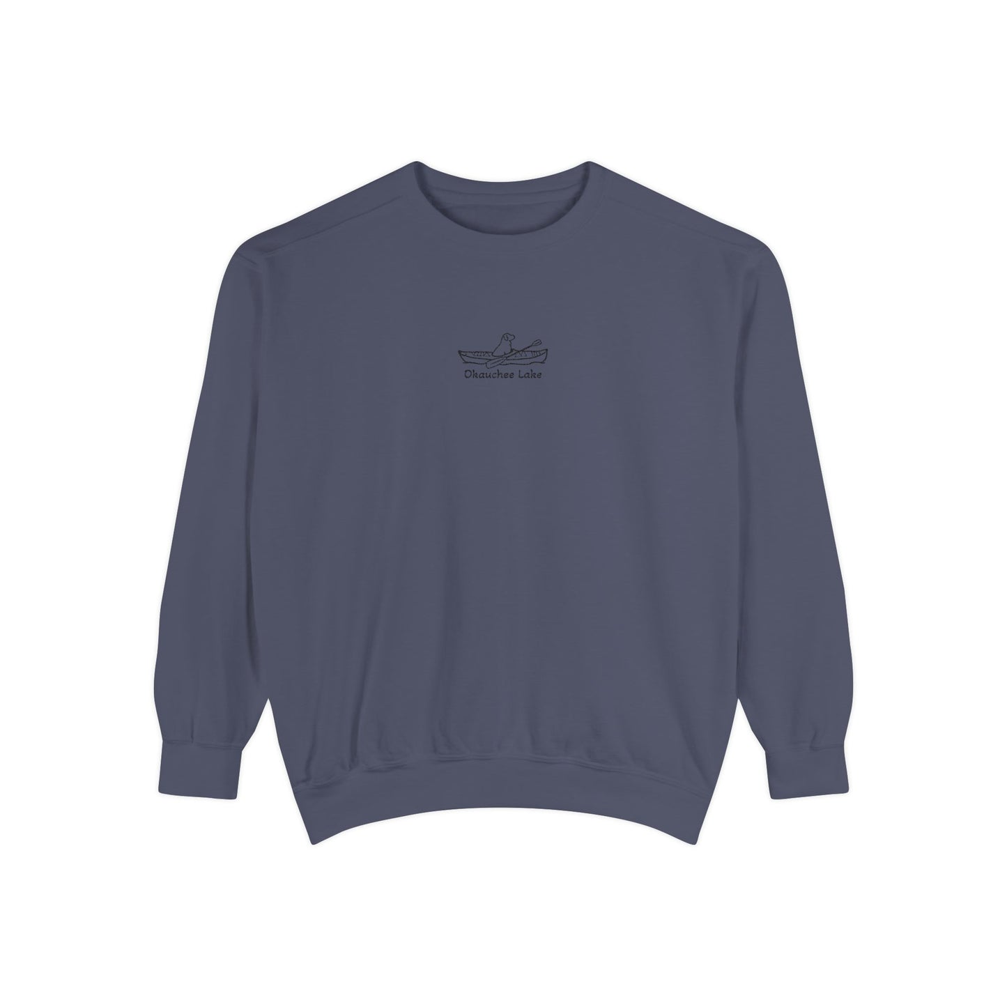 Kayak Dog Lab Embroidered Crewneck Sweatshirt - Comfort Colors