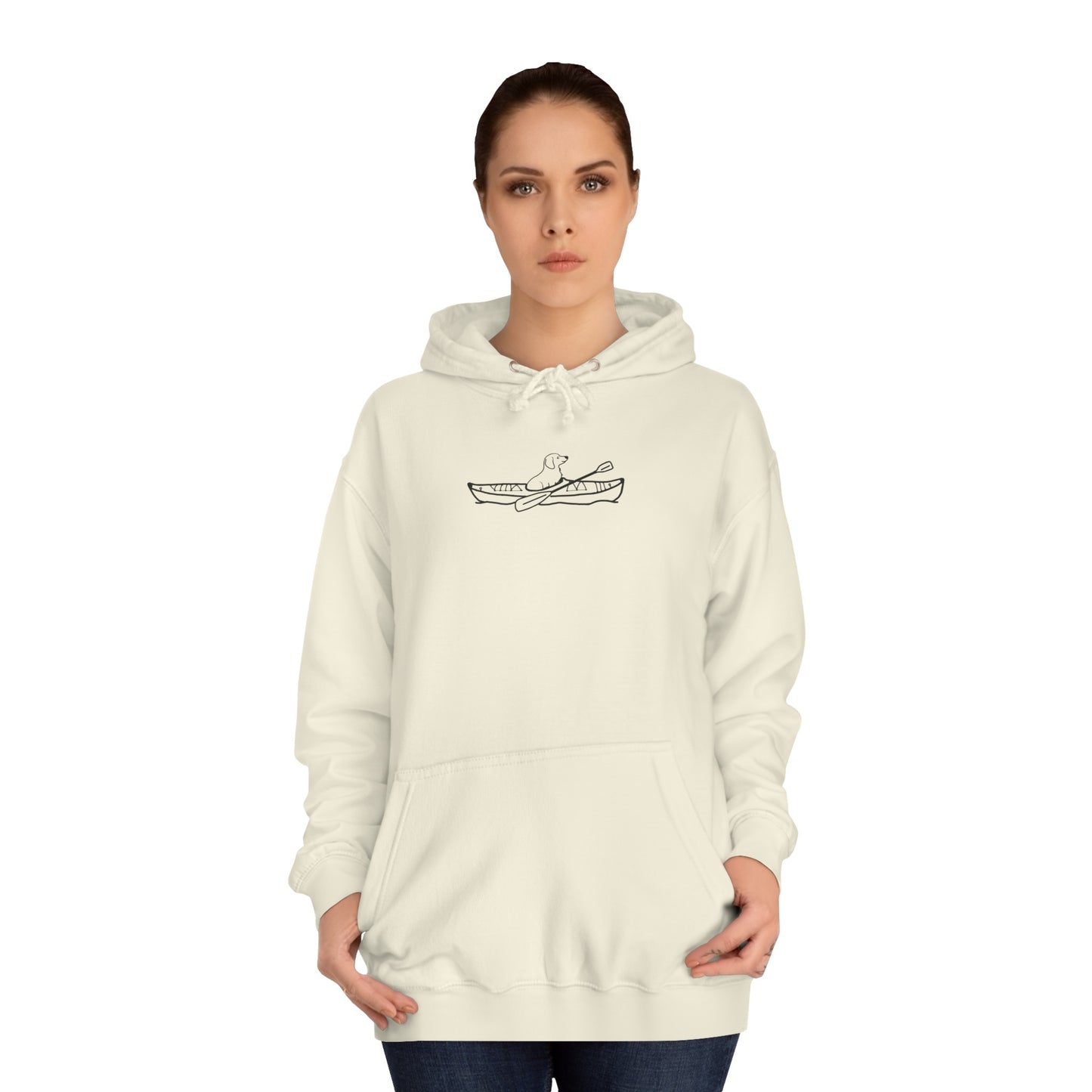 Kayak Dog -Dachshund Plain - Unisex Medium Weight Hoodie