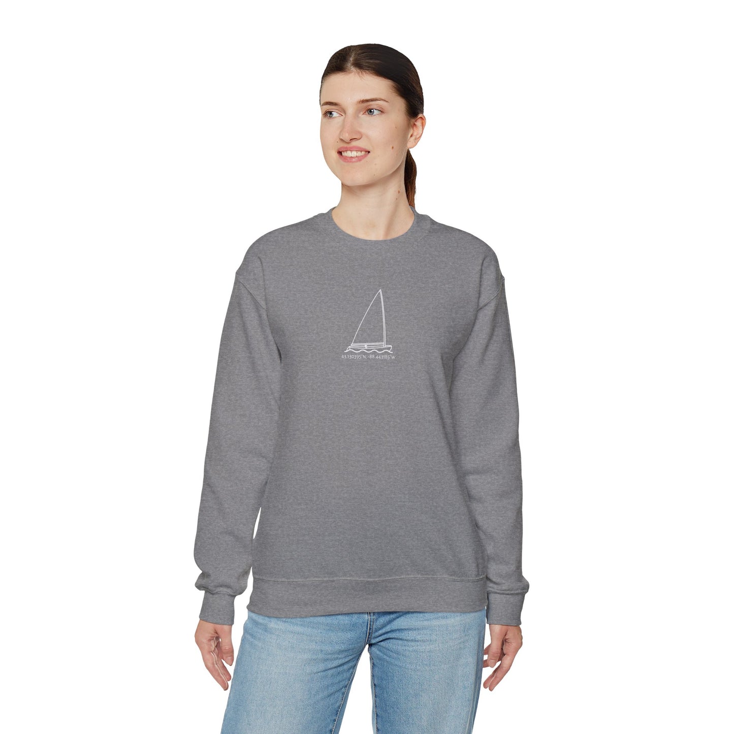 Sailboat Finn Model Type Unisex Heavy Blend™ Crewneck Sweatshirt