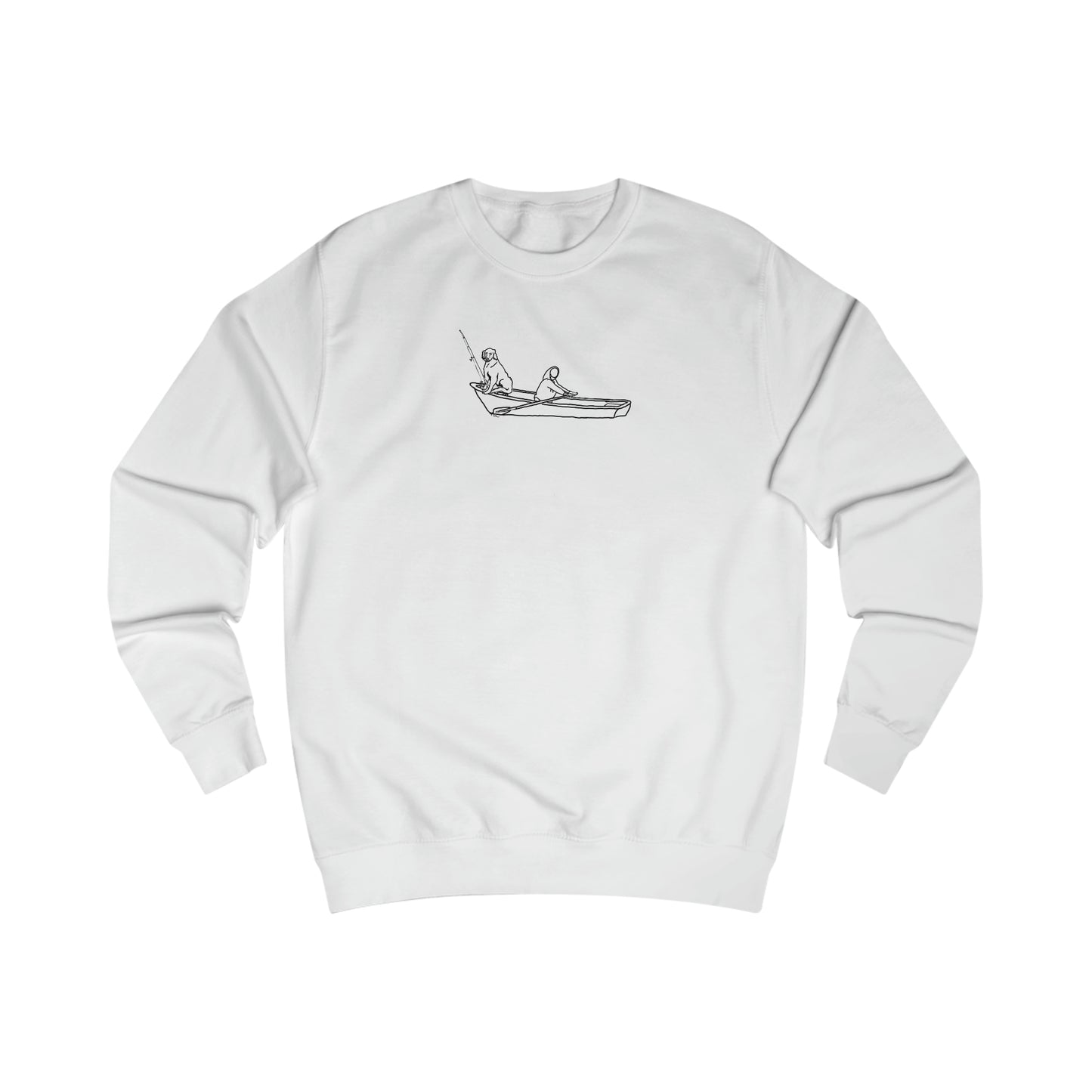 Dog Row Boat Fishing - Men's Crewneck