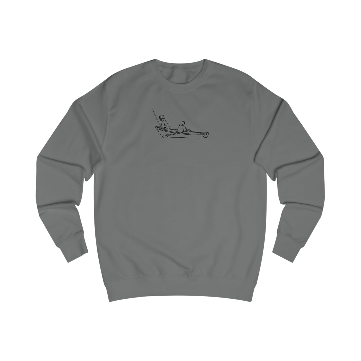 Dog Row Boat Fishing - Men's Crewneck