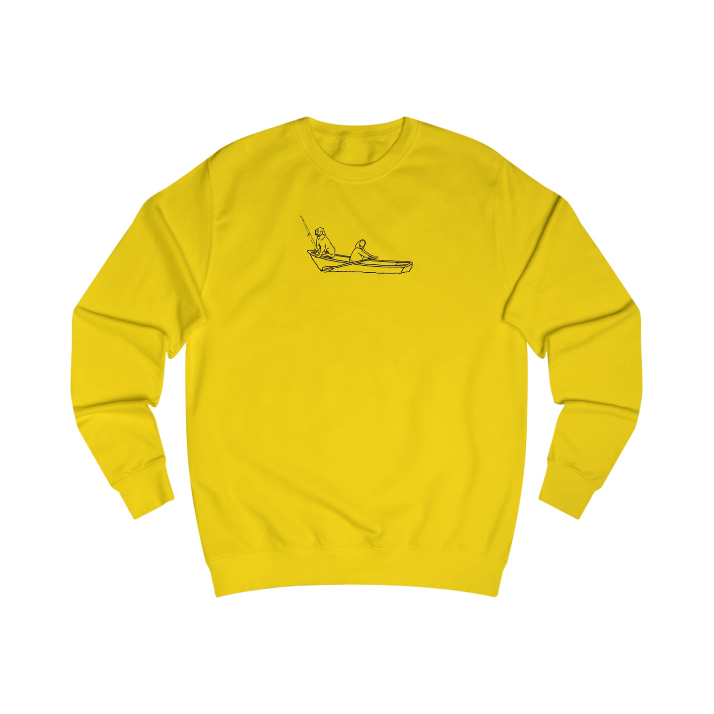 Dog Row Boat Fishing - Men's Crewneck