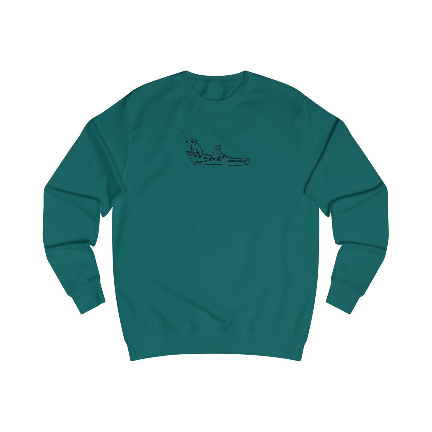 Dog Row Boat Fishing - Men's Crewneck