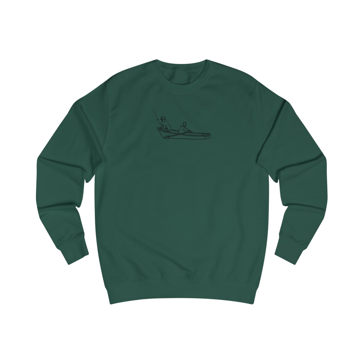 Dog Row Boat Fishing - Men's Crewneck