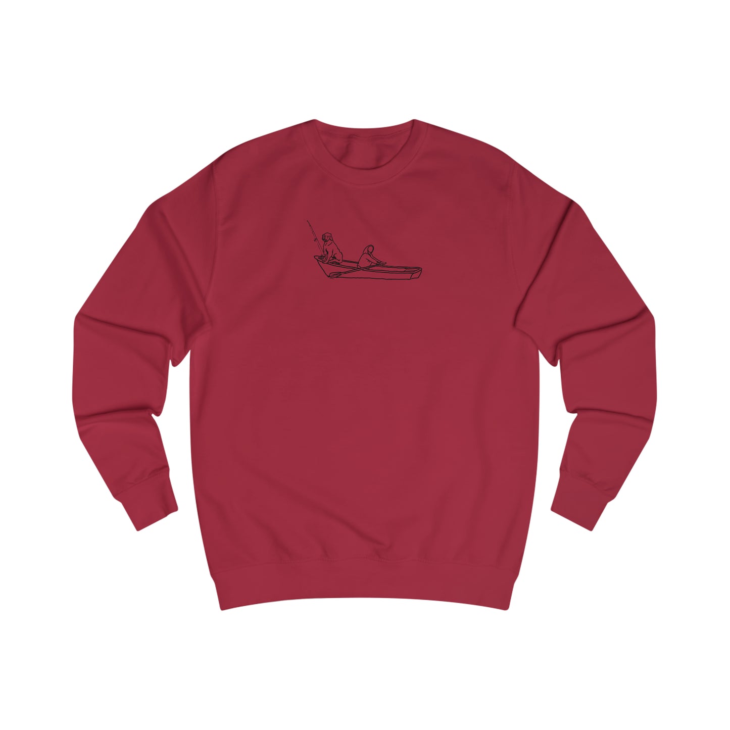 Dog Row Boat Fishing - Men's Crewneck