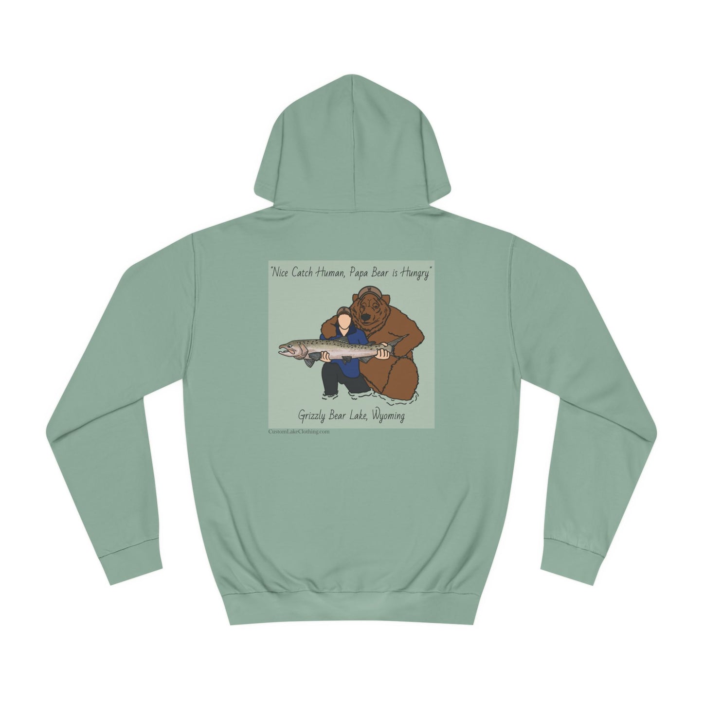 Papa Bear Grizzly Bear Lake Wyoming - Medium Weight Hoodie