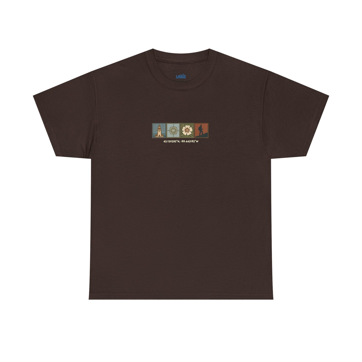 Cabo do Roca with coordinates - 4 panel front - Unisex Heavy Cotton Tee