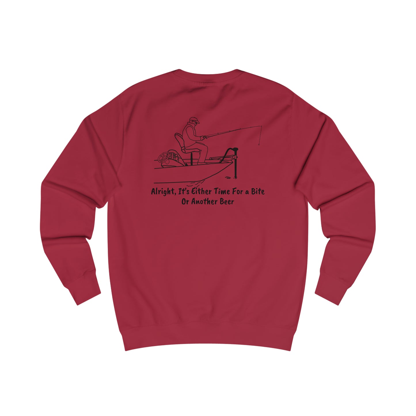 Trolling motor Fishing, Bite or Beer - Okauchee Lake Men's Crewneck