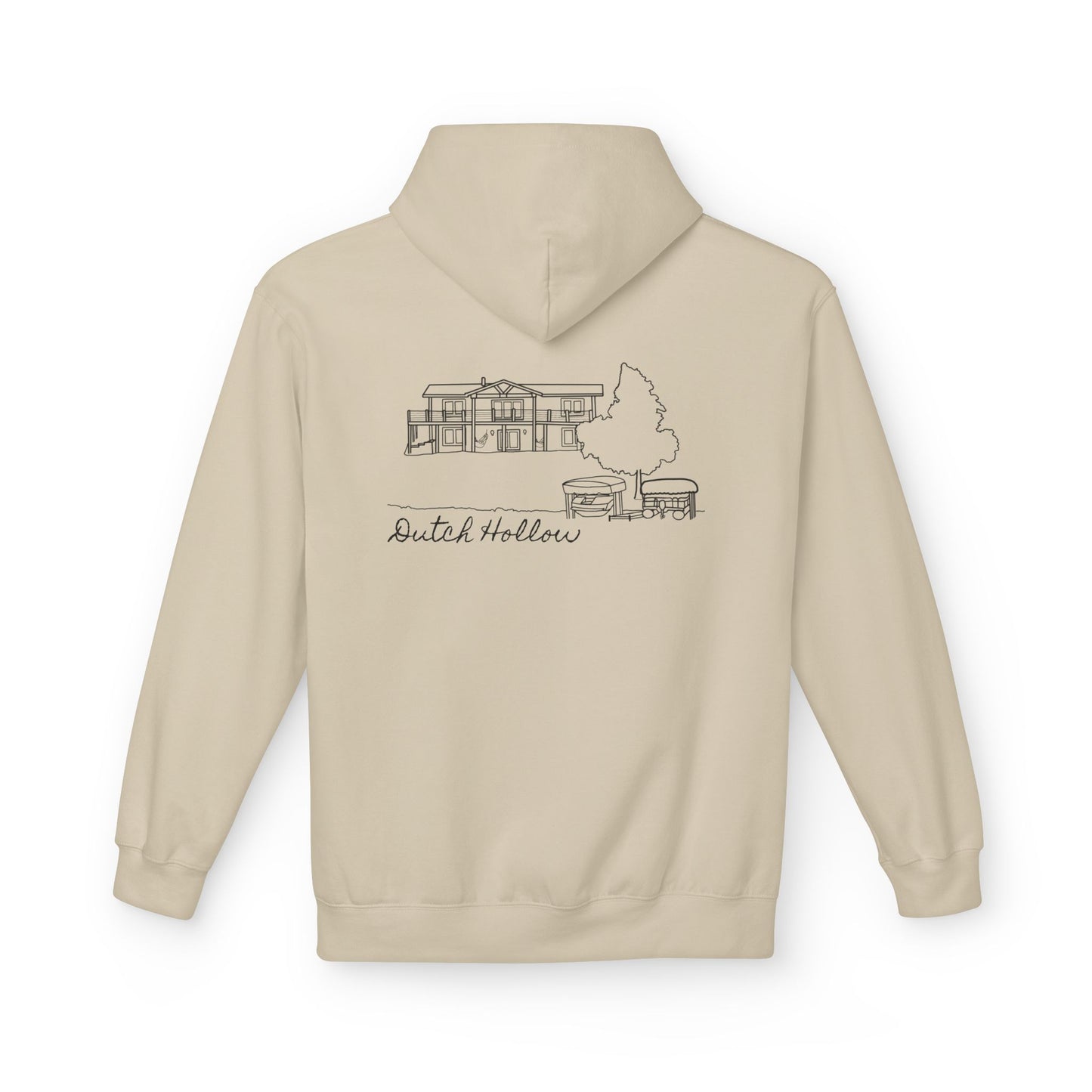Dutch Hollow Line Art Midweight Travel Hoodie