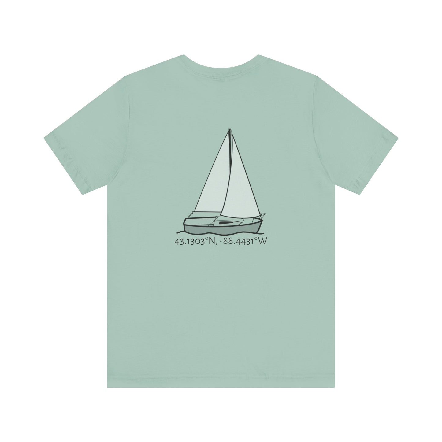 Sailboat Comfort Compass rose patch Unisex Lightweight Short Sleeve Tee