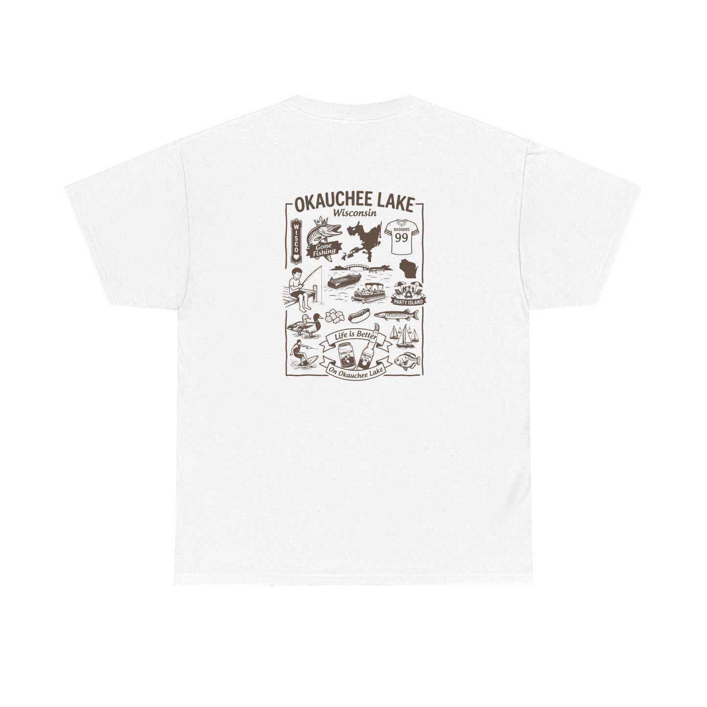 Okauchee Lake Unisex Heavy Tee - Vintage Postmark Style