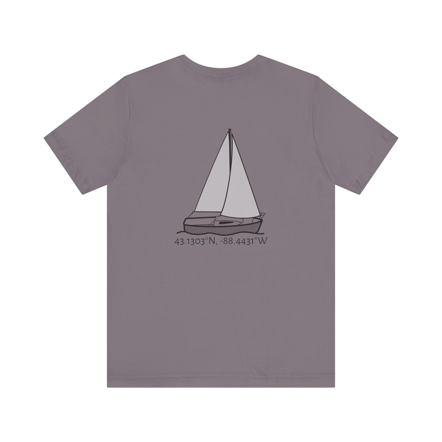 Sailboat Comfort Compass rose patch Unisex Lightweight Short Sleeve Tee