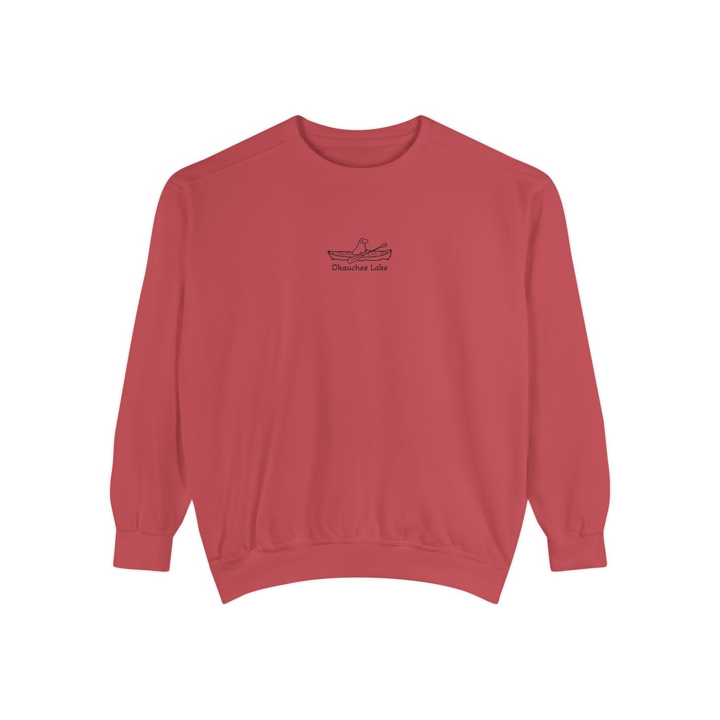 Kayak Dog Lab Embroidered Crewneck Sweatshirt - Comfort Colors