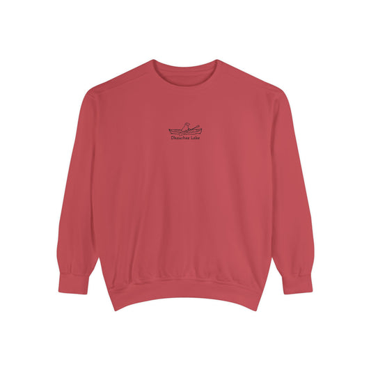 Kayak Dog Lab Embroidered Crewneck Sweatshirt - Comfort Colors