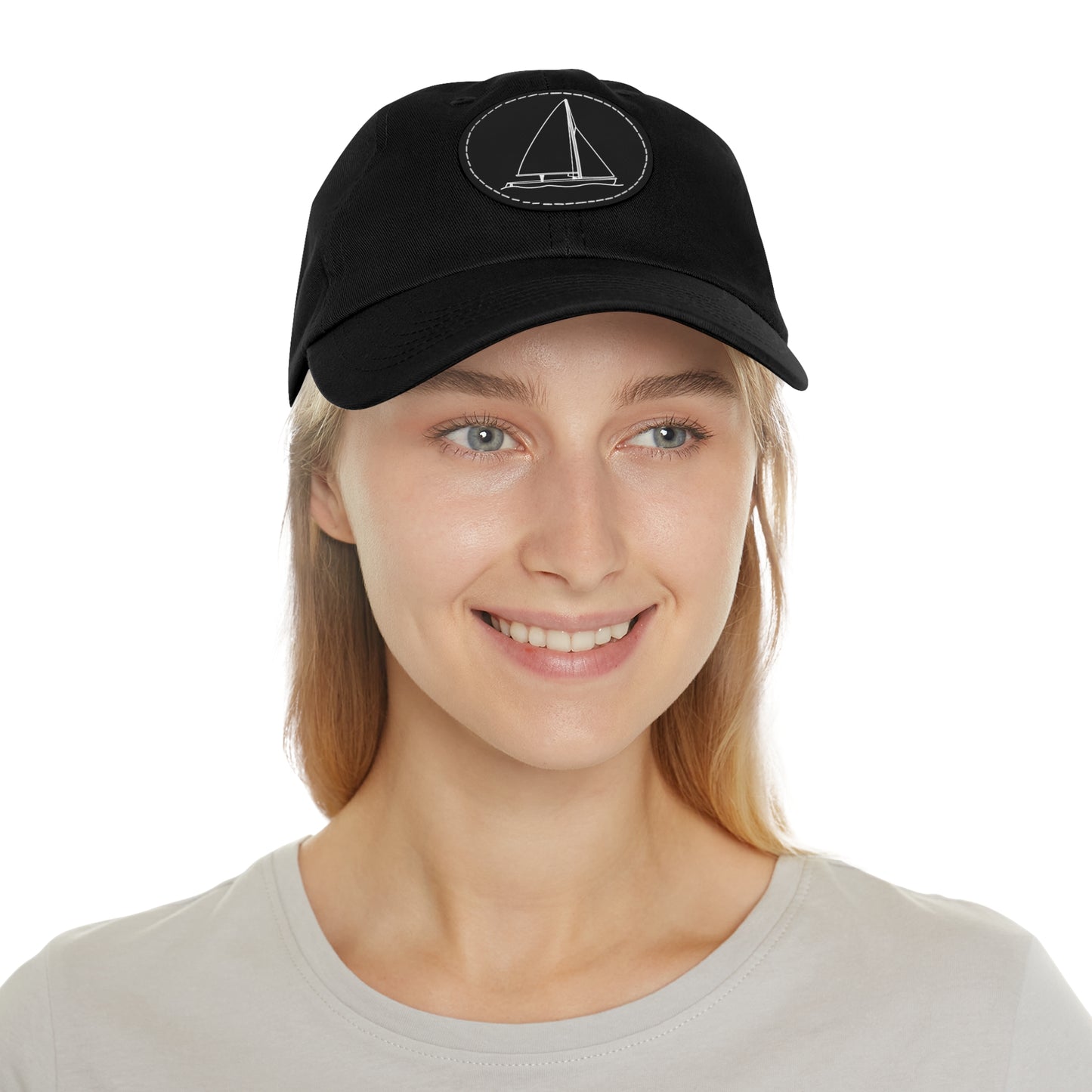 Sailboat 470 model Hat with Leather Patch (Round)