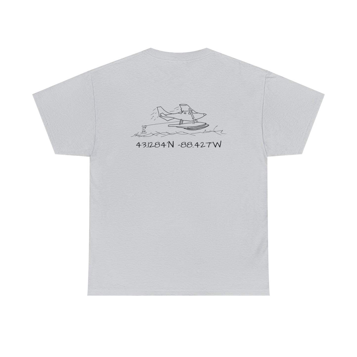 Okauchee Lake, Float Plane - Unisex Heavyweight Short Sleeve Tee