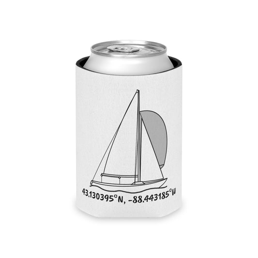 Okauchee Lake Sailboat Yngling Model Can Koozie