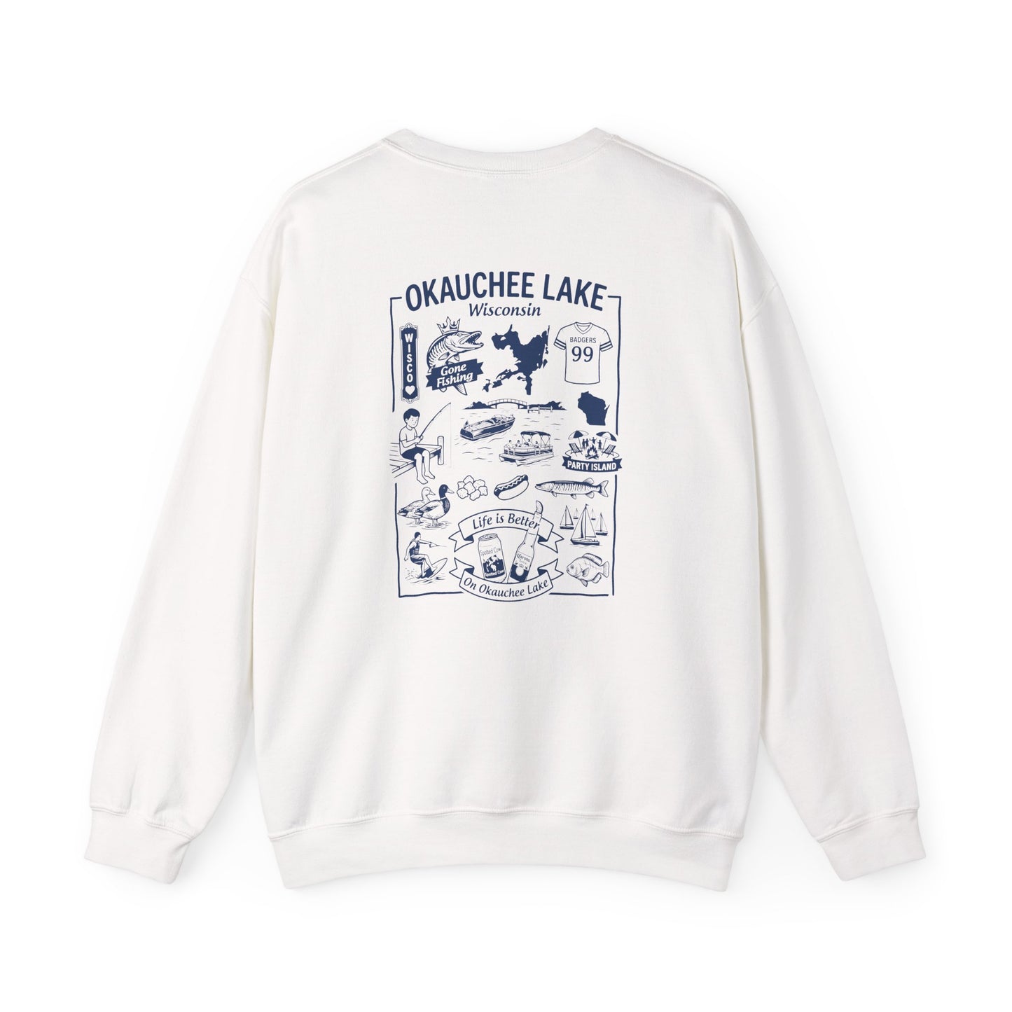 Okauchee Lake "Icons Style" - Gildan Crewneck Sweatshirt