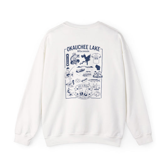 Okauchee Lake "Icons Style" - Gildan Crewneck Sweatshirt