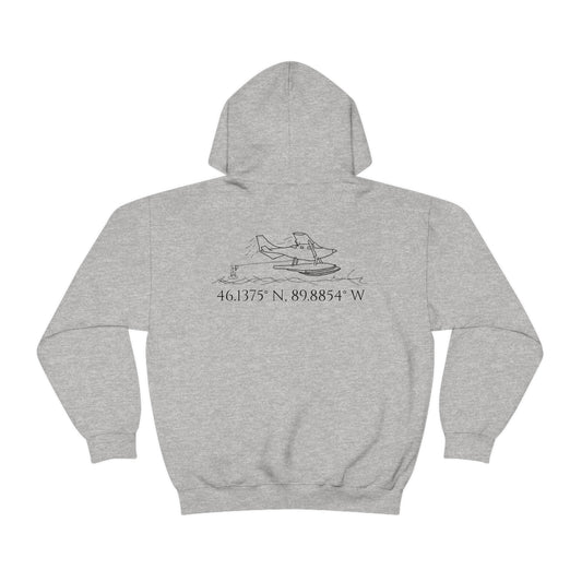 Manitowish Waters Wakeboard Float Plane - Unisex Heavy Blend Hooded Sweatshirt