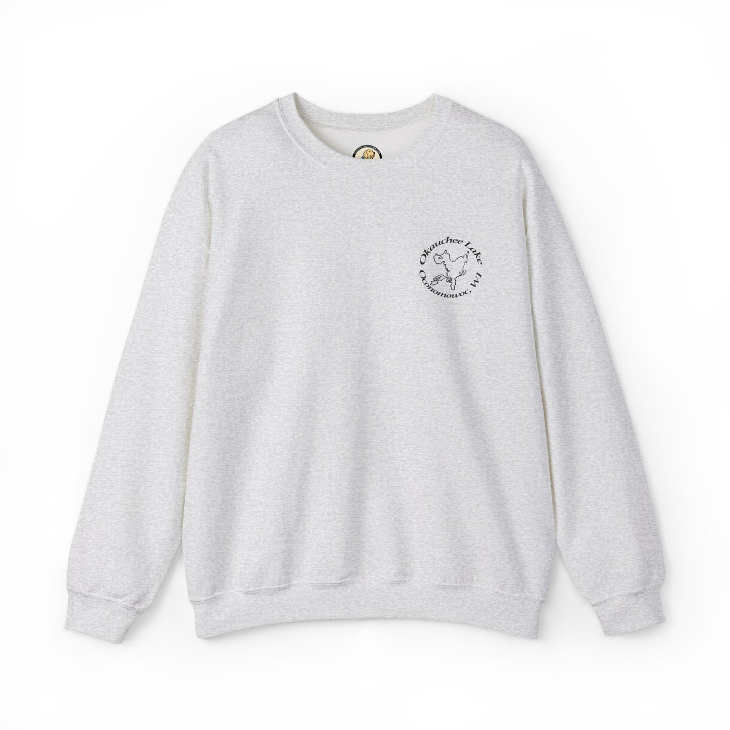 Okauchee Lake Embroidered Circle Text Oconomowoc WIUnisex Heavy Blend™ Crewneck Sweatshirt