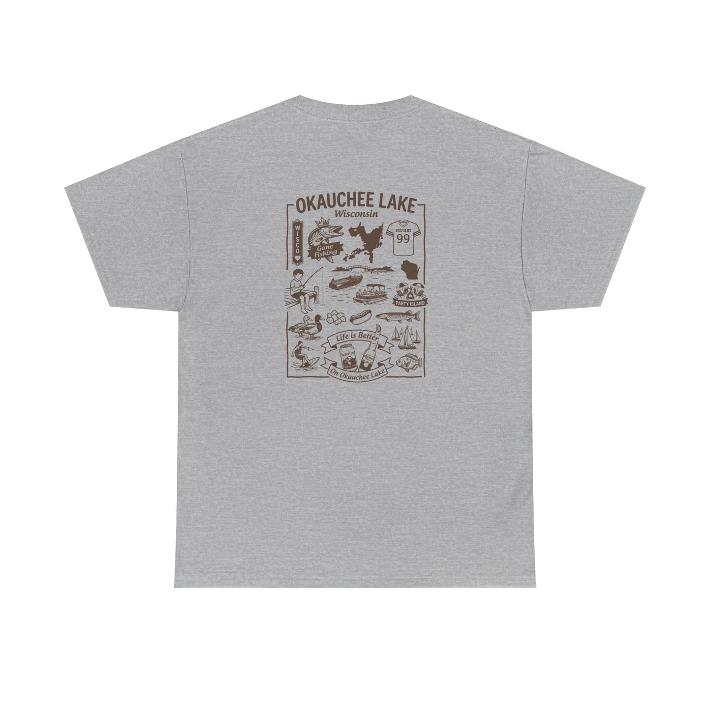 Okauchee Lake Unisex Heavy Tee - Vintage Postmark Style