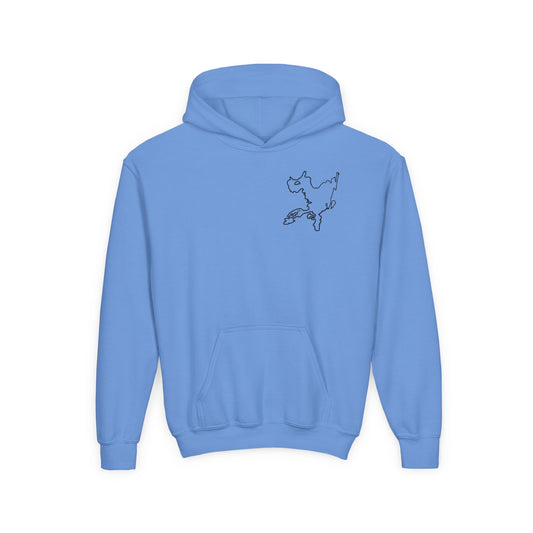 Fishing off Dock Okauchee Lake Youth Hoodie